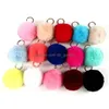 Keychains Lanyards Fashion Plush Ball Keychain Pendant Imitation Rabbit Fur Round Soft Lage Decoration Key Chain Creative Gi Dhgarden Dhv4U