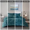 Yatak Seti Alyssa Quilted Teal Velvet 4 Parçalı Yorgan Seti FullQueen 230907