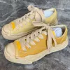 baskets de créateurs Mihara Yasuhiro Maison MMY Chaussures dissoutes Open Smile Canvas Chaussures pour hommes et femmes Worn Wash Casual Shoes Thick Sole Vintage Board chaussures de sport