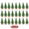 Christmas Decorations 2412 Pieces Small Decorative Tree Fake Pine DIY Mini Artificial Santa Snow Home navidad 230907