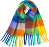 Scarves Yatemiole Women's Cashmere Large Color Plaid Scarf Winter Warm WrapLF2030908