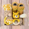 Geschenksets 6 Buah Set Hadiah Babyparty Kuning Uniseks Kotak Bayi Baru Lahir Perempuan Laki laki Orangtua 230907