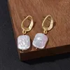 Boucles d'oreilles pendantes irrégulières carrées en perles, Vintage, baroques, pour femmes, tempérament féminin, bijoux de mariage