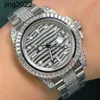 Orologio meccanico di lusso con diamanti Mosonite pieno Movimento al quarzo impermeabile Orologio da polso da donna luminoso di alta qualità 40mm Impermeabile Acciaio inossidabile 904L Tavolo 78UR