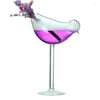 Copos de vinho pássaro cocktail vidro transparente forma margarita copo de suco para festa de casamento acessórios de cozinha