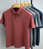 Polos pour hommes Haut de gamme Soie de glace T-shirt confortable et respirant Hommes à manches courtes Lettre de mode d'été Marque brodée Polo décontracté 230907