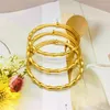 Bangle Mode Licht Geel Goud Kleur Armband Voor Vrouwen Bruiloft Charmes Sieraden Elegante Push-Pull Bamboe Niet Vervagen Verjaardagscadeau