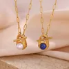 Pendant Necklaces MamacitaSlay Women's Jewelry Inlaid Gem Water Drop Type Paper Clip OT Buckle Necklace High-end Glamour Women Pearl