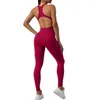 Actieve Sets 2023 Pad Naadloos Een Stuk Jumpsuit Yoga Set Sport Shorts Vrouwen Gym Push Up Workout Legging Fitness Broek bodysuit Pak