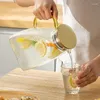 Pichet en verre avec couvercle, flacons de hanche, pichet d'eau froide, bec étanche, distributeur de boissons pour thé glacé, jus de limonade