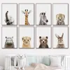 Baby Room Animal Wall Canvas Målning Elefant Giraff Bear Wall Art Prints Bild Nordisk konst affisch för barn Rum Nursery Decor Målning Estetisk L01