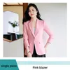 Frauen Anzüge Koreanische Mode Mantel Blazer Frauen 2023 Büro Dame Tops Langarm Rosa Herbst Kleidung OL Jacke