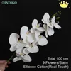 Fleurs décoratives 9 pièces branche d'orchidée papillon Phalaenopsis 100 CM (9 fleurs par tige) PE Real Touch pétale décoration de table de mariage fête