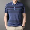 Męskie polo mlshp bawełniane letnie koszule polo luksusowe krótkie rękawy inteligentne swobodne pasiaste męskie męskie tshirty mody golf man tee 3xl 230907