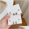 Stud S925 Delicate Elegant Butterfly Earrings Sets Simple Cute Korean Small Earring For Women Girls Party Jewelry Gifts 221119 Drop De Dhemu