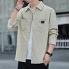 Men's Casual Shirts Art Style Corduroy Long Sleeve Autumn Korean Shirt Man Fashion Oversize Coat Quality Clothing 2023 230907