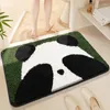 Tapis de bain Tapis de salle de bain antidérapant floqué Panda de dessin animé épaissir tapis super absorbant de grande capacité tapis à séchage rapide près de la baignoire