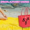 Sko delar tillbehör väska charms kompatibel med bogg alfabet charm stor storlek bokstäver dekor gummi strand tote drop leverans ot1uc