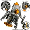 Fly Fishing Reels2 GDA Spinning Reel Metal Spool 52 1 13BB Ball Bearings Carp DC10007000 Wooden Handle Sea Tackle 230907