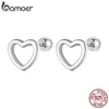 Orecchini a bottone in argento sterling 925 con cuore cavo Orecchini in argento minimalista per donne Gioielli di fidanzamento anniversario BSE717 230907