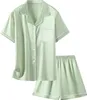 Pyjama sexy Schbbbta Ensemble de nuit en satin pour filles et femmes, 2 pièces, vêtements de nuit en soie, convient aux adolescentes et aux enfants comme cadeau pour la fête des mèresLF230908