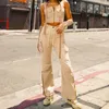 Pantaloni da donna Runway Denim Cargo Donna 23 Moda Casual Vita alta Multi tasca con bottoni Tuta Streetwear Cerniera con fessura Design Pant