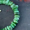 Natural Green Jade Armband Nephrite Armband smycken Handgjorda stenar gåva Lucky Jewelry