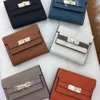 Mode echte leer korte portemonnee damesstijl 2024 NIEUWE Soft Cowhide Vouwkaart Tas Classic Luxury Coin Purse