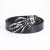 Belts Western Men's Belt Leather Big Buckle Rider Metal Skull Hand Bone Claw Ghost Hip Hop Rock Style Waistband