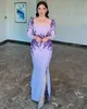 2023 ASO EBI ARABIC MERMAID LILAC PROM DIST LACE SEXT SEXT SEXT SECITAL SNOPERSION Second Second Birthday Dressed Dresses Robe de Soiree ZJ3
