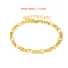 Bedelarmbanden Goud Kleur Barcelet Set Eenvoudig Ontwerp Voor Vrouwen Trendy Handgemaakte Mode-sieraden Cuba Figaro Slang Kralen Ketting Lengte Otfwh