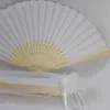 Outros suprimentos para festas de eventos Ventilador de casamento personalizado branco dobrável elegante ventilador de mão de papel presente de casamento noiva personalizado presente de ventilador de mão com saco de organza 230907