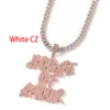 Charms THE BLING KING Custom Letters Double Layer Cursive Pendant Iced Out 9mm Cuban Link Chain Necklace with Name Charm Hiphop Jewelry 230908