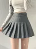 Jupes plissées Mini jupe femmes été filles tennis court étudiant uniforme blanc noir gris décontracté taille haute solide