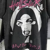 Herr thirts hip hop hellstar crack porträtt tryck grafisk tshirt vintage tvätt design tshirt 2023 män streetwear orolig t shirt 230907