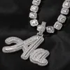 Ожерелья с подвесками THE BLING KING Custom Baguettecz Курсивное письмо с именем Кулон Ожерелье Iced Out Цепочка с кубическим цирконием Ожерелье Хип-хоп Ювелирные изделия 230908