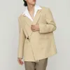 Costumes pour hommes Blazers Chaîne à simple boutonnage Décoré Bouton Blazer Hommes Noir Café Jeune Mode Costume Veste M-3XL251E