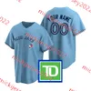 Roger Clemens Jersey Roberto Alomar Roy Halladay Joe Carter Al Leiter Dave Stieb John Mayberry Sr. Jesse Barfield Camisas de futebol costuradas personalizadas Mens Juventude