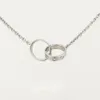 2023 High Edition Classic Design Wisiant Naszyjnik dla kobiet Dziewczyny Double Loop Charms 316l Titanium Steel Wedding Jewelry Coll240N