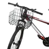 Cestos sacos cesta de bicicleta dobrável metal ajustável bicicleta dianteira traseira fio armazenamento pendurado rack carga 230907