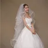 Voile de mariée en Tulle Simple et élégant, quatre couches avec peigne, longueur coude, bon marché, pour mariée, 2590