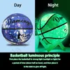 Bollar Reflective Glow Basketball Storlek 5 6 7 Outdoor Street Cool Glowing Luminous Basketballs Child Youth Adults Free Gift 230907