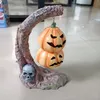 Other Event Party Supplies Halloween Decoration Glowing Pumpkins Lanterns Tree Ornament Hanging Bat Resin Crafts Home Desktop y230907