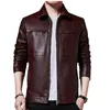 Men's Leather Faux 2023 Jacket Men Loose Soft Single Breasted Pu Coats Casual Biker Turn Down Collar Fur Coat 230908