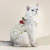 Dog Apparel Pet Clothing Daisy Suspender Cake Dress For Clothes Cat Small Cherry Print Cute Thin Spring Summer Yorkshire Accessories
