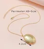 Pendant Necklaces Gold Sier Color Diy Retro Floating Locket Shape Pattern Necaklace Female Womens Ladies Girls Gift Fashion Jewelry Oto97