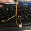 Anhänger Halsketten Mode Glück 24k Gold Perlen 2mm 46cm Wasser Welligkeit Halskette Ketten Frauen Hochzeit Schmuck geschenk