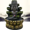 Criativo casa decorações resina fluindo água cachoeira led fonte estátua de buda sorte feng shui ornamentos paisagem decoração t2003301x