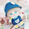 Dolls 1 Set 20cm Doll Clothes Set Mini Overalls Hat Suits For Cotton Stuffed Dolls Toys Accessories Idol Doll Headwear Clothes Suit 230908