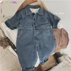 Strampler Cuttyful Frühling Herbst geboren Jungen Mädchen Cowboy Gebrochenes Loch Overalls Kleidung Baby Langarm Kinder 230907